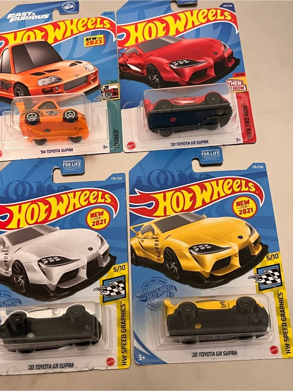 Hot Wheels Toyota Supra Evolution Lot 6 Cars Mk3 82 Mk4 94 FF Mk5 20 GR